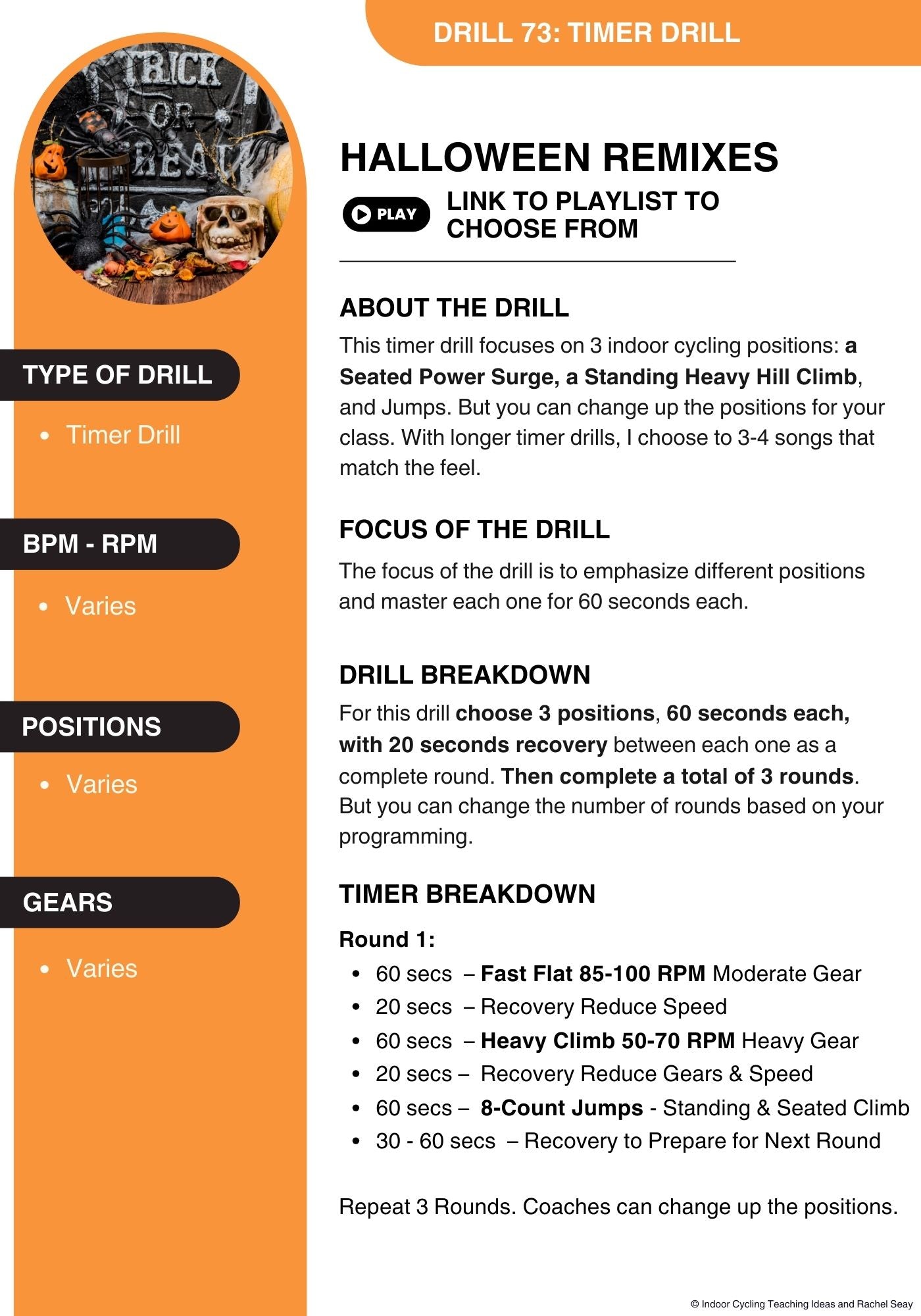 🎃 Halloween Ride • 70 Indoor Cycling Drills • Ebook (Released 2024)